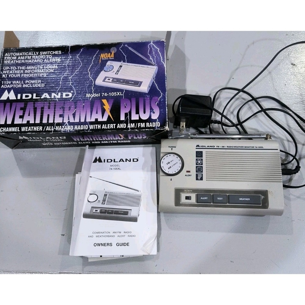 Vtg Midland WeatherMax Ultra 74-105XL Weather Alert Radio with AM/FM